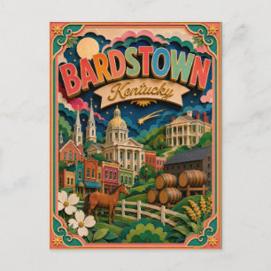 PopCut Staaten Bardstown Kentucky Papierkunst Postkarte