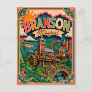 PopCut-Staaten Branson Missouri Papierkunst Postkarte