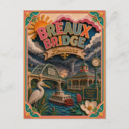 PopCut Staaten Breaux Bridge Louisiana Papierkunst Postkarte