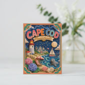 PopCut Staaten Cape Cod Massachusetts Papierkunst Postkarte (Stehend Vorderseite)