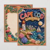 PopCut Staaten Cape Cod Massachusetts Papierkunst Postkarte (Vorne/Hinten)