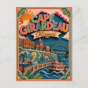 PopCut Staaten Cape Girardeau Missouri Papierkunst Postkarte