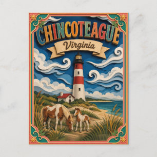 PopCut Staaten Chincoteague Virginia Papierkunst Postkarte