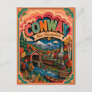 PopCut Staaten Conway New Hampshire Papierkunst Postkarte