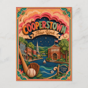 PopCut Staaten Cooperstown New York Papierkunst Postkarte