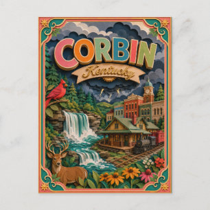 PopCut Staaten Corbin Kentucky Papierkunst Postkarte