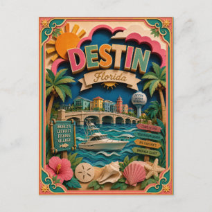 PopCut Staaten Destin Florida Papier Kunst Postkarte