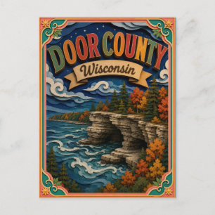 PopCut Staaten Door County Wisconsin Papierkunst Postkarte