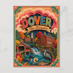 PopCut Staaten Dover New Hampshire Papierkunst Postkarte