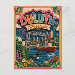 PopCut Staaten Duluth Minnesota Papierkunst Postkarte