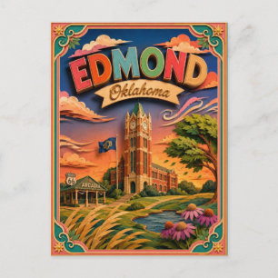 PopCut-Staaten Edmond Oklahoma Papierkunst Postkarte