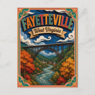 PopCut Staaten Fayetteville West Virginia Papierku Postkarte