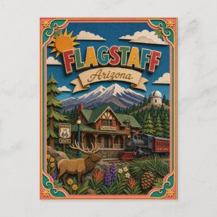 PopCut Staaten Flagstaff Arizona Papierkunst Postkarte