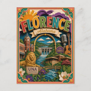 PopCut Staaten Florence Alabama Papierkunst Postkarte