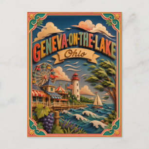 PopCut Staaten Geneva-on-the-Lake Ohio Papierkunst Postkarte