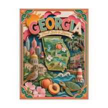 PopCut Staaten Georgia Farbige 3D-Papierkunst