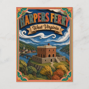 PopCut-Staaten Harpers Ferry West Virginia Kunst Postkarte