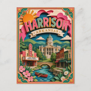 PopCut Staaten Harrison Arkansas Papierkunst Postkarte