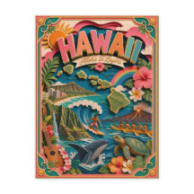 PopCut Staaten Hawaii Farbige 3D-Papierkunst