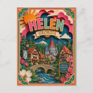 PopCut Staaten Helen Georgia Papier Kunst Postkarte