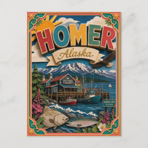 PopCut Staaten Homer Alaska Papier Kunst Postkarte