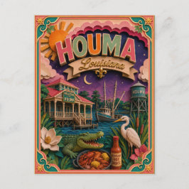 PopCut Staaten Houma Louisiana Papierkunst Postkarte