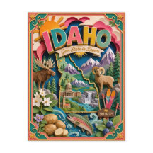 PopCut Staaten Idaho Farbige 3D-Papierkunst