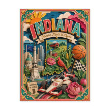 PopCut Staaten Indiana Farbige 3D-Papierkunst