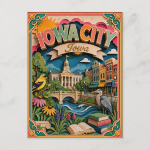 PopCut Staaten Iowa City Iowa Papierkunst Postkarte