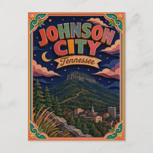 PopCut Staaten Johnson City Tennessee Papierkunst Postkarte