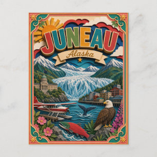 PopCut Staaten Juneau Alaska Papierkunst Postkarte