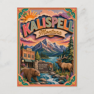 PopCut Staaten Kalispell Montana Papierkunst Postkarte
