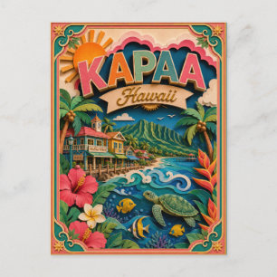 PopCut Staaten Kapaa Hawaii Papierkunst Postkarte