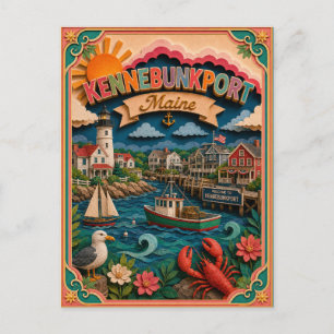 PopCut Staaten Kennebunkport Maine Papierkunst Postkarte
