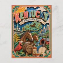 PopCut Staaten Kentucky Farbige 3D-Papierkunst