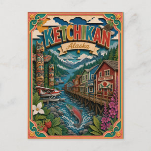 PopCut Staaten Ketchikan Alaska Papierkunst Postkarte