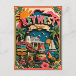PopCut Staaten Key West Florida Papierkunst Postkarte