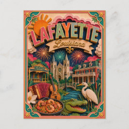 PopCut Staaten Lafayette Louisiana Papierkunst Postkarte