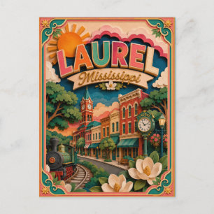 PopCut Staaten Laurel Mississippi Papierkunst Postkarte