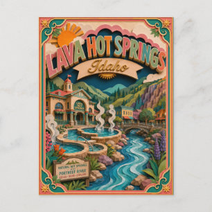 PopCut Staaten Lava Hot Springs Idaho Papierkunst Postkarte