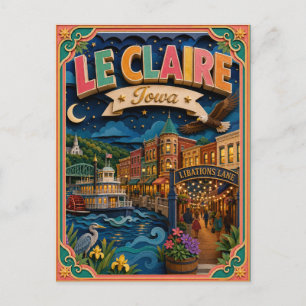 PopCut Staaten Le Claire Iowa Papierkunst Postkarte