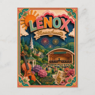 PopCut-Staaten Lenox Massachusetts Papierkunst Postkarte