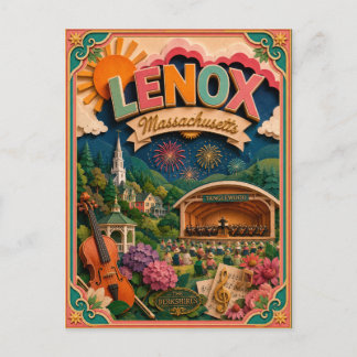 PopCut-Staaten Lenox Massachusetts Papierkunst Postkarte
