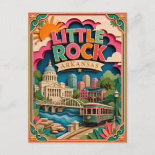 PopCut Staaten Little Rock Arkansas Papierkunst Postkarte