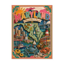 PopCut Staaten Maryland Farbige 3D-Papierkunst