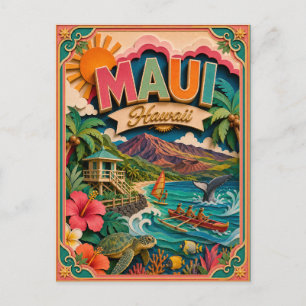 PopCut Staaten Maui Hawaii Papierkunst Postkarte