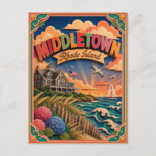PopCut Staaten Middletown Rhode Island Papierkunst Postkarte