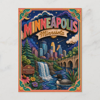 PopCut Staaten Minneapolis Minnesota Papierkunst Postkarte