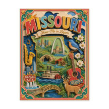 PopCut Staaten Missouri Farbige 3D-Papierkunst