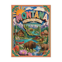 PopCut Staaten Montana Farbige 3D-Papierkunst